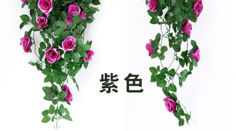 Mô phỏng hoa hồng mây giả hoa treo giỏ trang trí hoa cây nho nhựa hoa mây trong nhà phòng khách treo tường - Hoa nhân tạo / Cây / Trái cây các loại lan giả hạc