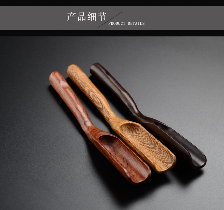 Ebony rosewood muỗng cà phê trà tre muỗng trà xẻng trà trà muỗng kungfu bộ trà phụ kiện trà - Trà sứ bình trà inox