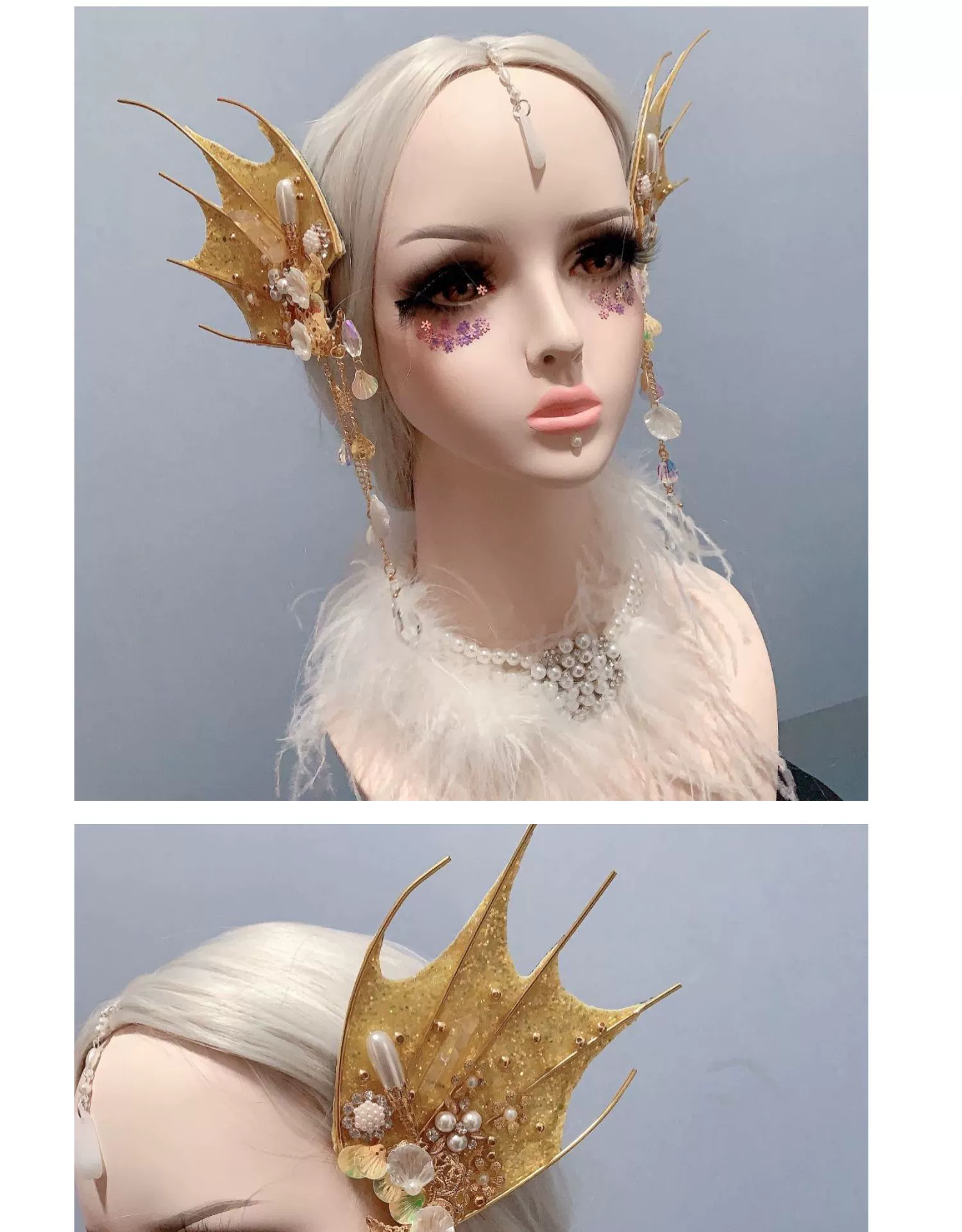 Mackerel Ear Mermaid Hair Clip Accessories Elf Cosplay Props Mermaid Prom Photography Studio Princess Party anime dress