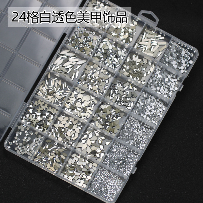 24-Piece Trendy New Flat-Bottom Water Drop Nail Art Irregular White Mixed Popular Nail Decorations Mixed Styles 24-Piece Trendy New Flat-Bottom Water Drop Nail Art Irregular White Mixed Popular Nail Decorations Mixed Styles