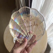 Gold letters symphony glass shell plate Jewelry plate Snack plate Nail art photo props Fairy plate~
