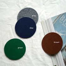 Natural texture Nordic ins Simple round felt coaster Coffee cup absorbent mat Glass mat Shooting props