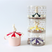 Japan cute circus small animals Silicone mark cup lid Safety and environmental protection high temperature resistance counter original packaging