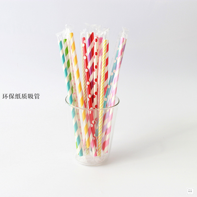 High quality color straw striped ins with cocktail soda beverage paper straw each individually packaged