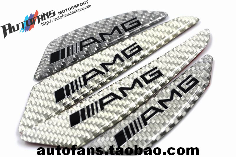 Taiwan automobile with Binz AMG car stand silver pure carbon fiber collision prevention bar decoration strip door scraping strip