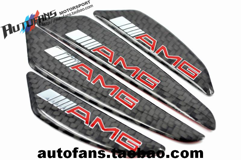Taiwan-made Mercedes-AMG car logo red black pure carbon fiber anti-collision strip decorative strip door anti-scratch strip