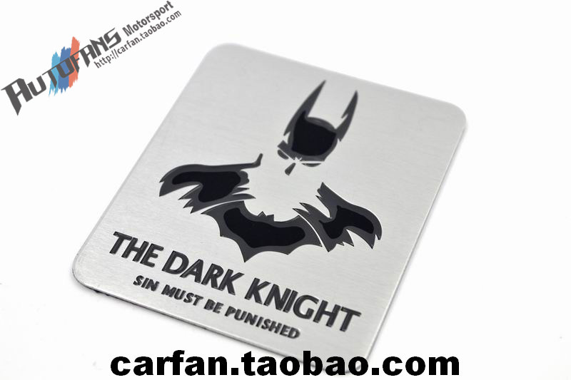 Taiwan-made black Batman Dark Knight car logo aluminum alloy nameplate sign car sticker decoration sticker modified label