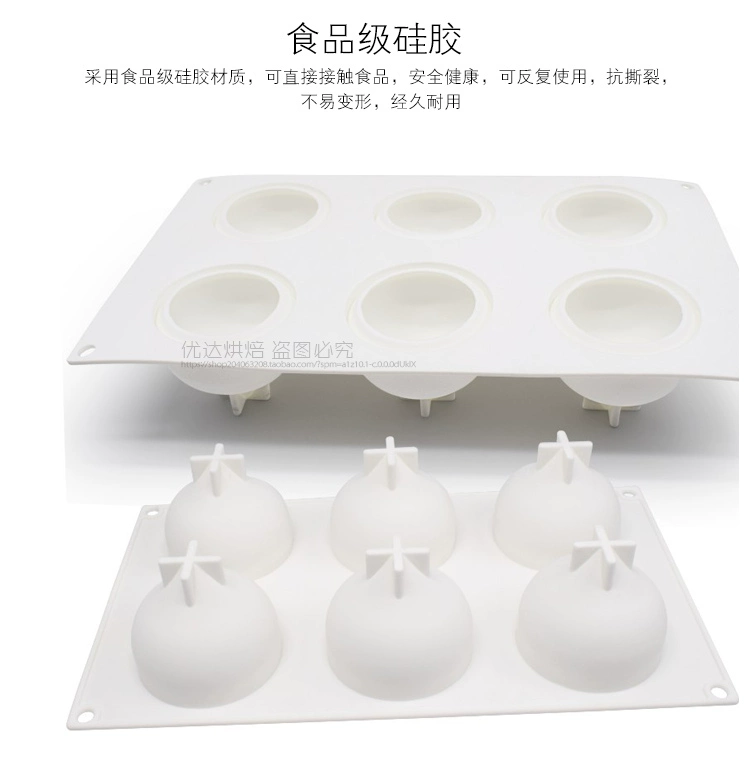 Khuôn bánh mousse hình giọt nước 6 món tráng miệng kiểu Pháp, khuôn silicone làm kem hình gợn nước giống hệt của Ý - Tự làm khuôn nướng