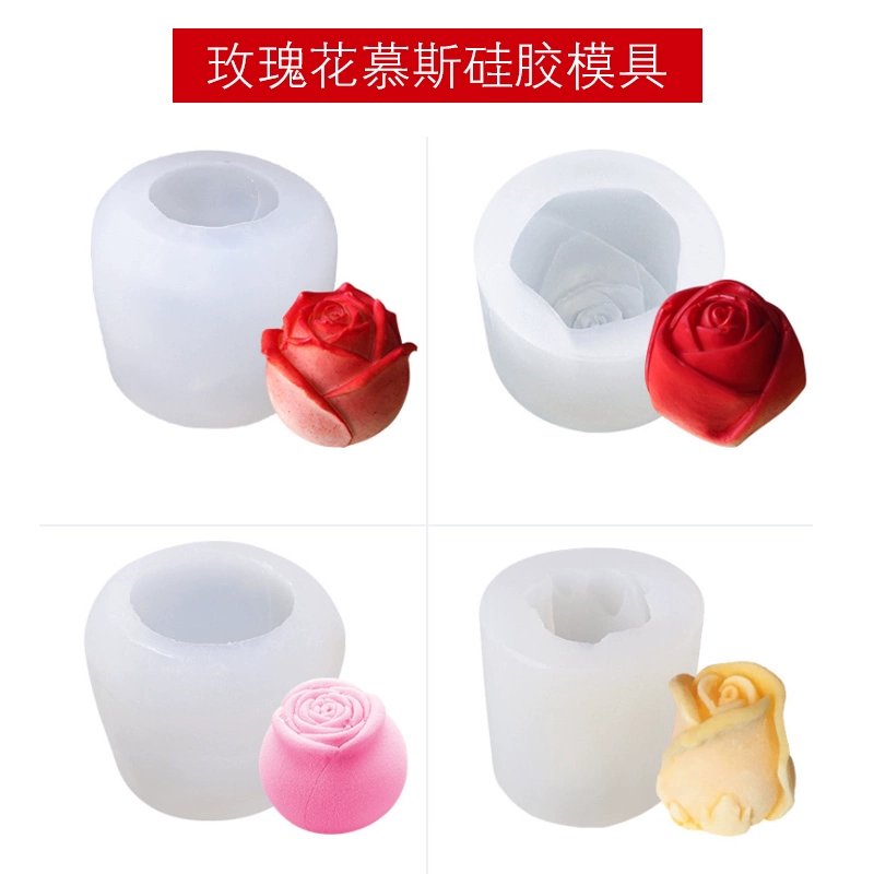 Khuôn bánh mousse hoa hồng ba chiều của Pháp Ngày lễ tình nhân tỏ tình sô cô la khuôn silicone xà phòng làm bằng tay khuôn nhỏ giọt - Tự làm khuôn nướng