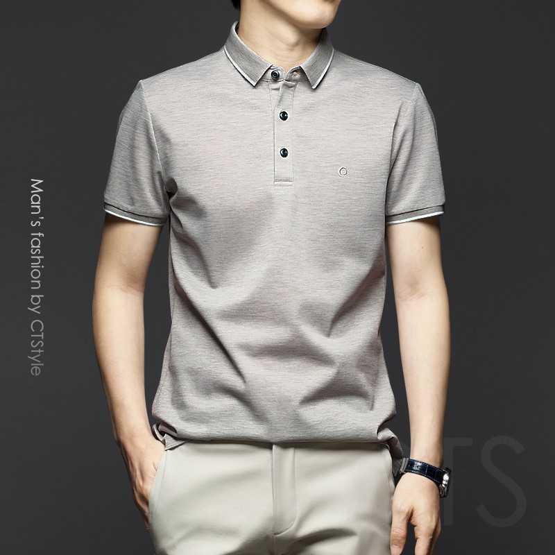 2022 summer men's polo shirt high-end cotton lapel Ralph Lauren polo top business casual mercerized cotton short-sleeved T-shirt