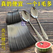 Iron spoon stainless steel watermelon spoon commercial take-out disposable giveaway spoon long handle spoon spoon thin soup spoon