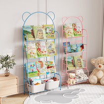 Childrens toy storage rack Artifact floor finishing rack Simple multi-layer shelf Baby Wrought iron picture book shelf cabinet