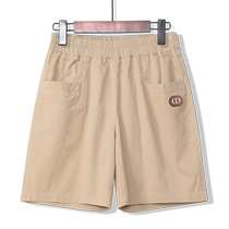 Middle-aged mother shorts summer thin outer wear middle-aged and elderly womens pure cotton summer high-waist middle-aged pants