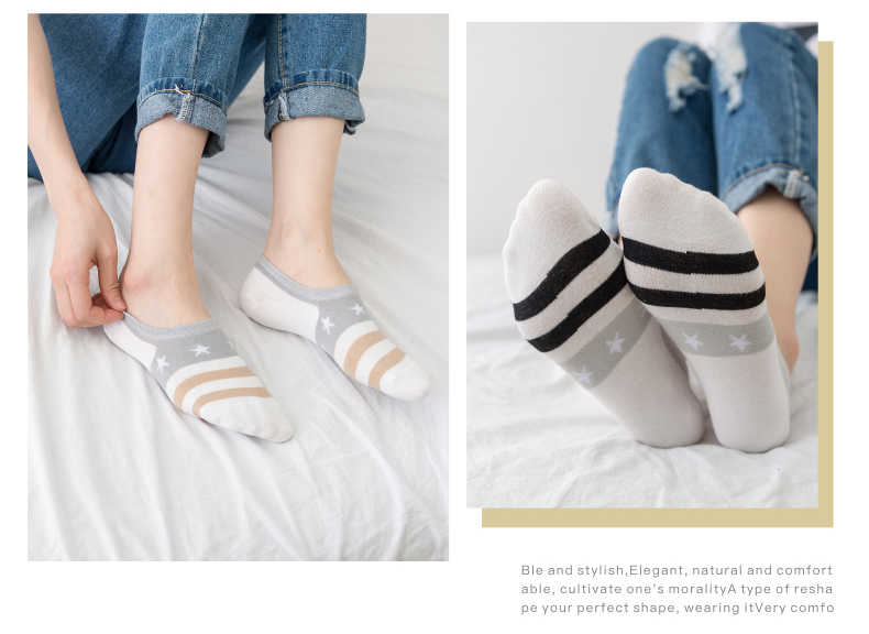 9.9 Vớ Bít Tất Nữ của Phụ Nữ Mùa Hè Mỏng Hàn Quốc Vớ Cotton Dễ Thương Nông Vô Hình Silicone Trượt Vớ Nữ