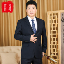 Striped wool middle-aged mens suit suit Wedding middle-aged mens wedding Dad suit formal jacket