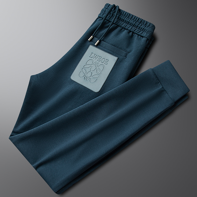 New blue casual sports acrobae pants men's autumn slim fit youth slim fit with rope long pants tide-Taobao