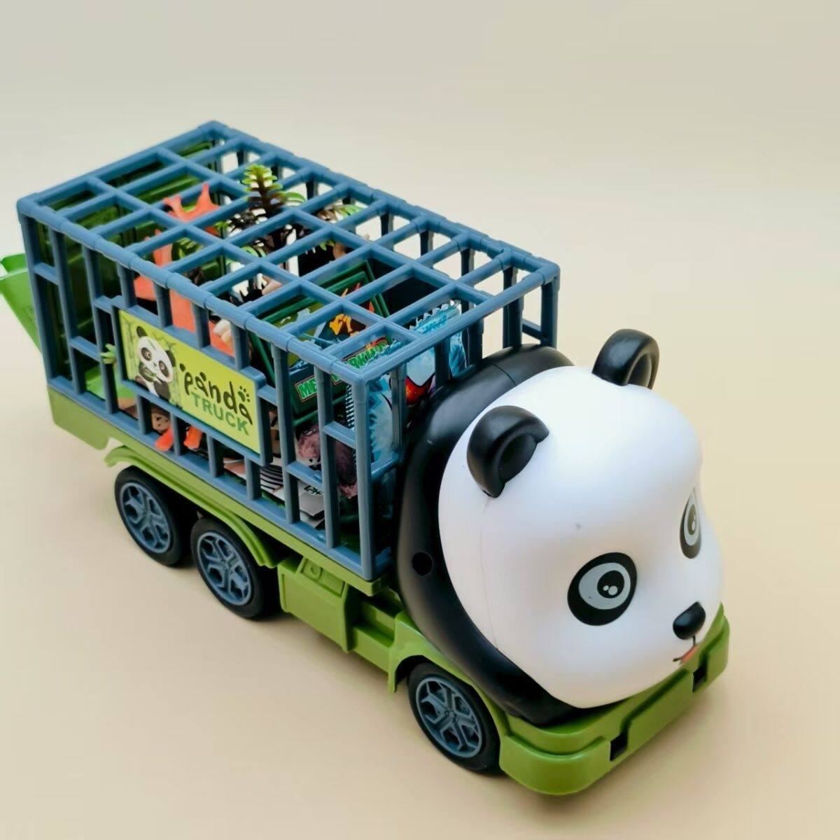 ライスベア動物園エンジニアリング車両レジャー子供用おもちゃ慣性輸送車両セット卸売パンダおもちゃ車
