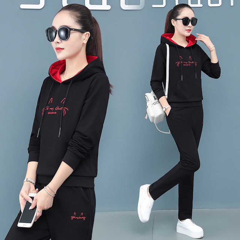 Large size women's clothing 2022 new autumn new women's clothing fat sister slimming suit Western style fashion thick T-shirt suit