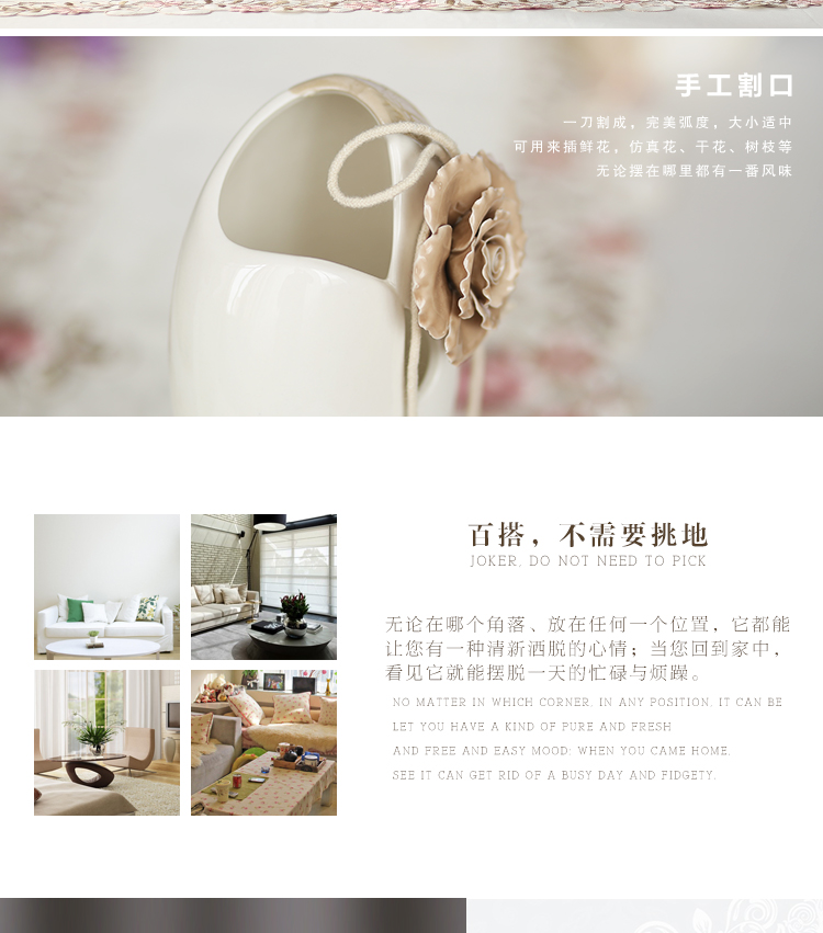 European contracted hand pinch flower vase furnishing articles ceramic vase small pure and fresh and creative flower arranging flowers sitting room is contracted and I