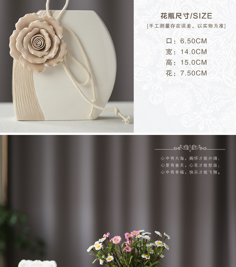 European contracted hand pinch flower vase furnishing articles ceramic vase small pure and fresh and creative flower arranging flowers sitting room is contracted and I