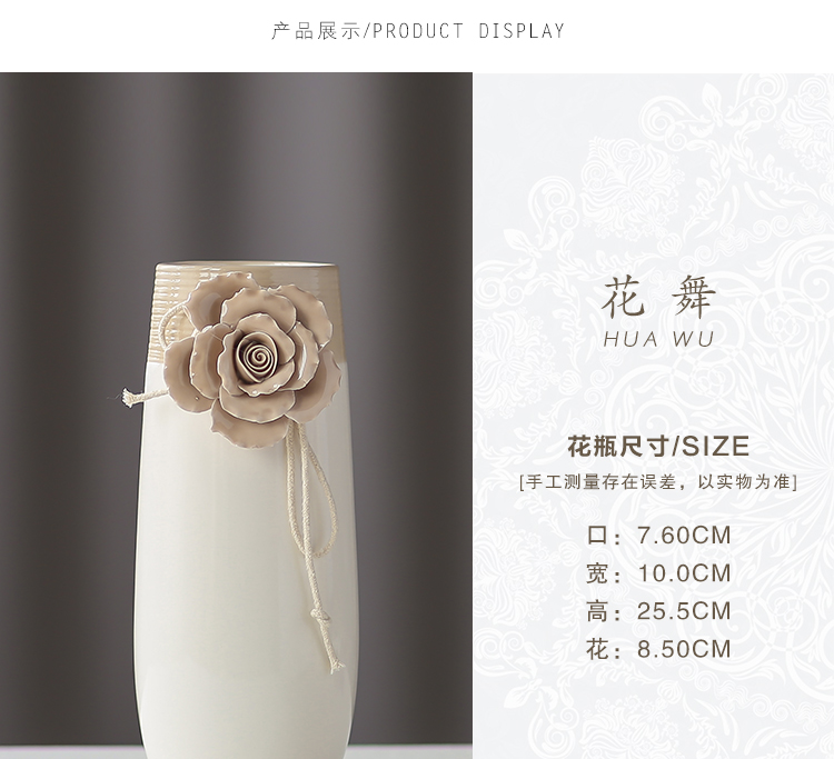 European contracted hand pinch flower vase furnishing articles ceramic vase small pure and fresh and creative flower arranging flowers sitting room is contracted and I