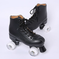 858 Черное кожаное белое колесо (упаковка+ремень обуви)