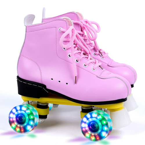 Мигающие роликовые коньки на четырех колесах, мигающая спортивная обувь для детей и взрослых подходит для мужчин и женщин