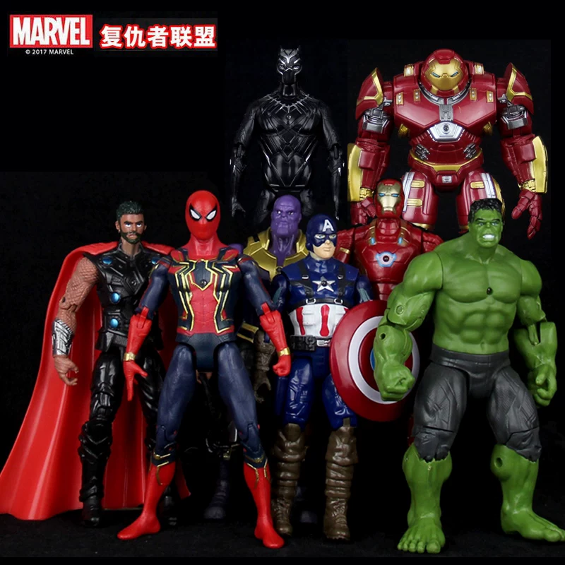 Мстители, светящаяся подвижная минифигура-игрушка, игрушка, Marvel, Железный человек, Человек-Паук, Халк
