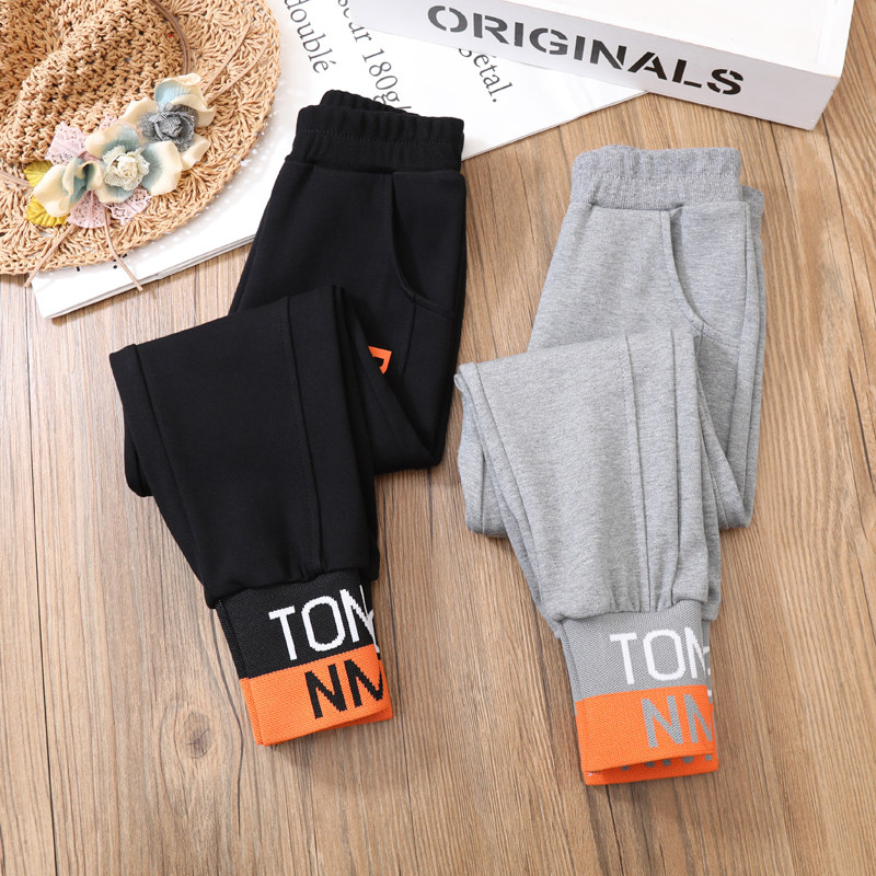Bala childhood 2021 new girls' spring and autumn casual pants children's loose sports pants middle-aged children's high-waisted pants