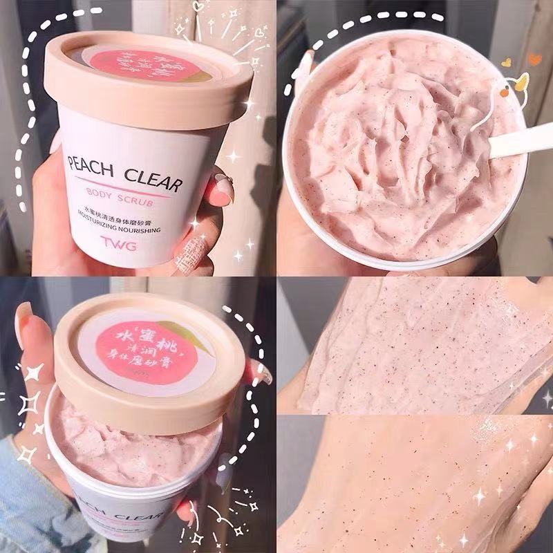 Price for girls student bathing in honey peach body scrub whole body deep cleaning goosebumps