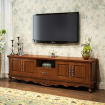 Modern and simple all solid wood TV cabinet Coffee table combination Small apartment living room film and television cabinet Multi-function storage floor cabinet