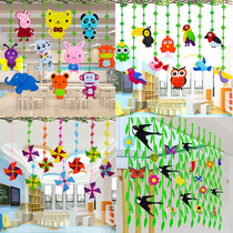 Kindergarten decoration pendant hanging classroom environment layout Ring material Animal creative new wicker swallow