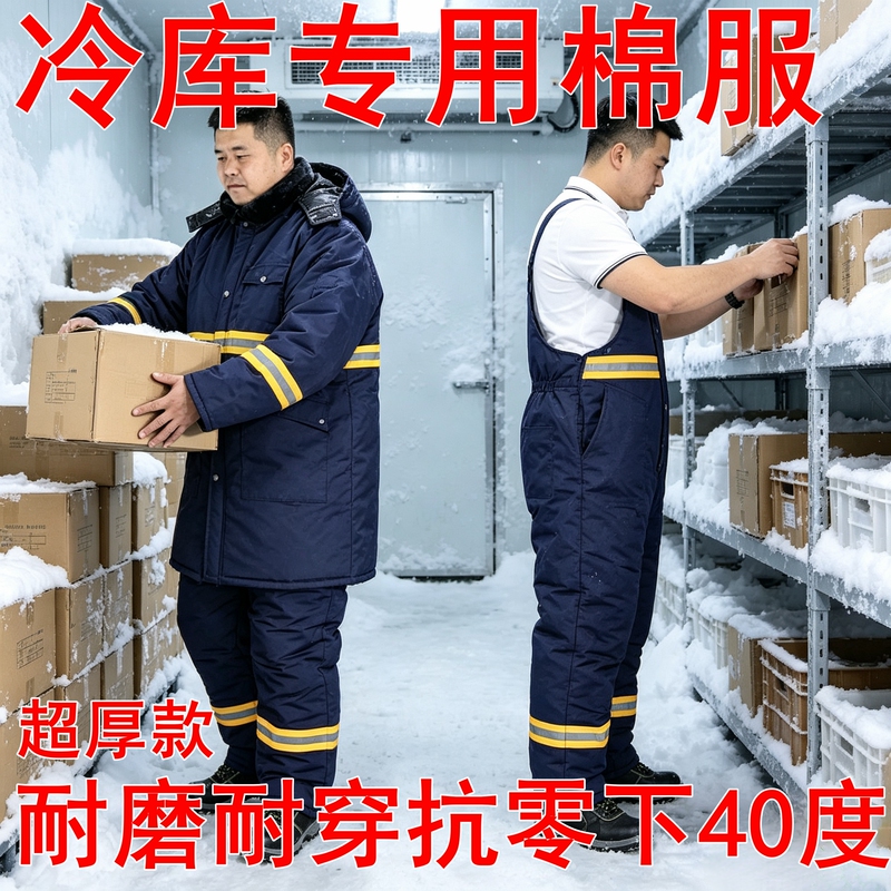 Winter Cotton Overalls for Cold Storage, Designed for Temperatures as Low as -40 Degrees, Cold-Proof Clothing for Cold Chains and Freezing Warehouses, Unisex Work Cotton Jackets Winter Cotton Overalls for Cold Storage, Designed for Temperatures as Low as -40 Degrees, Cold-Proof Clothing for Cold Chains and Freezing Warehouses, Unisex Work Cotton Jackets