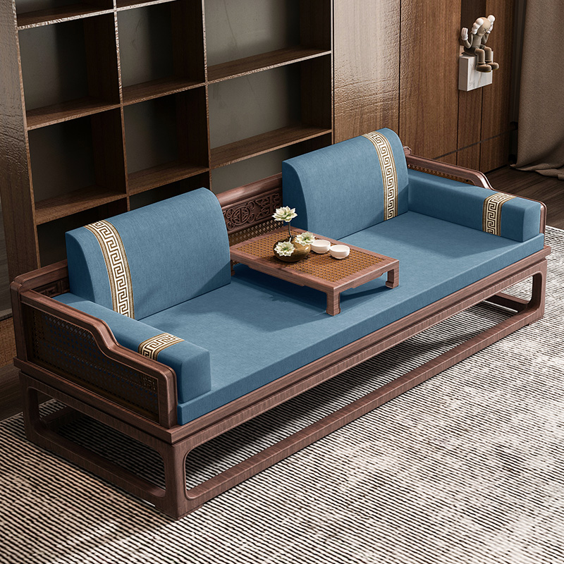 Guo Zhichi New Chinese Bed Cushion Five Pieces Red Wood Sofa Solid Wood Furniture Cushion Latex Coconut Palm Cushion