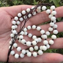 Shaanxi Xian specialty Lantian jade bead chain lanyard mens and womens same style natural living jade pendant necklace pendant lanyard