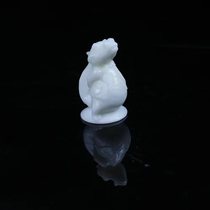 Natural blue field jade white jade crocodile handle piece blue field jade three-dimensional crocodile handle piece