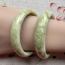 Natural jade bracelet Shaanxi Xian Lantian Jade Laokeng full of green living jade bracelet for children with certificate