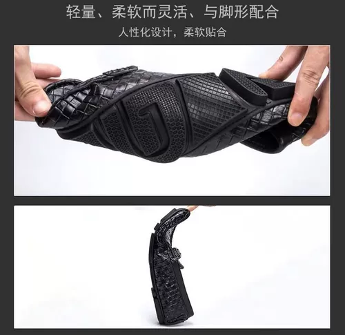 潮仁区 Летняя плетеная черная спортивная обувь в английском стиле, из натуральной кожи, мягкая подошва, в британском стиле