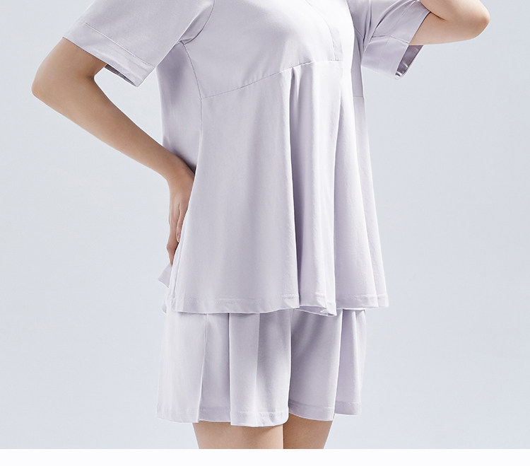 歌美姿孕妇睡衣短袖夏季孕期产前莫代尔月子服哺乳家居服胸垫套装 — 20