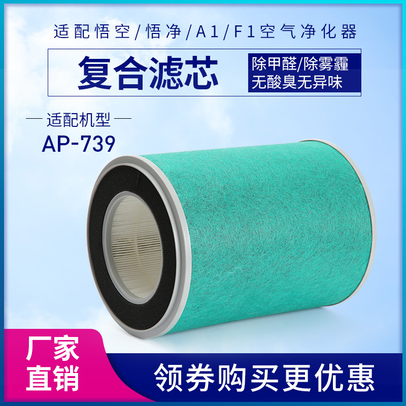 Adapted epiphany air purifier filter core ent A1 F1 cylindrical except formaldehyde smog HEPA activated carbon filter barrel
