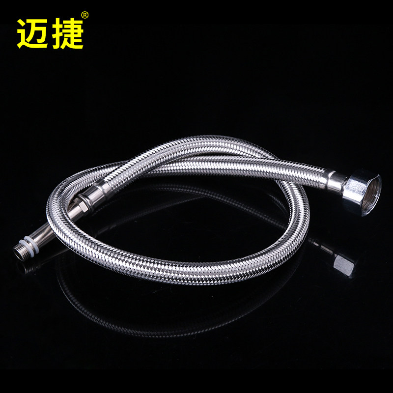 304 stainless steel braided pipe 4-point water inlet pipe toilet water heater resistant to high temperature and high pressure explosion-proof hose hydroelectric material