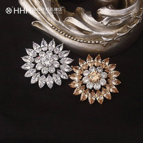 HHH High-end Water Drill Button Jacket Jacket Blouse Coat 100 Hitch Luxurious Inlaid Drilling Crystal Womens Button Diamond Button Diy