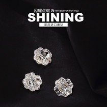 HHH High-end Water Drill Button imported Odiamond cardiopoux shirt dress with dress crystal buckle male and female insert button