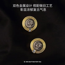 HHH upscale water drill button suit blouse retro metal round button male and female decoration 100 lap digy button