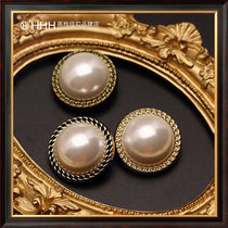 HHH upscale pearl button round cardiovert jacket blouse jacket clothing button suit skirt sweater button diy