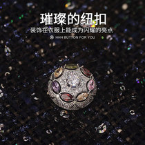 HHH upscale water drill button jacket jacket blouse jacket 100 lap inlaid drill crystal female button diamond button diy