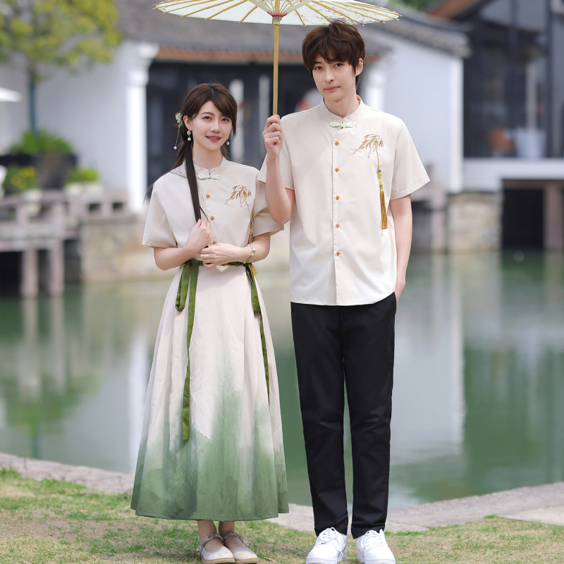 Class Uniform Shirts, Retro Style, Middle School Students' Poetry Recitation Choir Performance Costumes, High School Students' Graduation Summer Suits