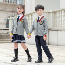Kindergarten Garden Clothing Spring Autumn Clothing Gross Line Cardiovert Children Banfu Performance Inlen College Wind Elementary School Uniforms Suit