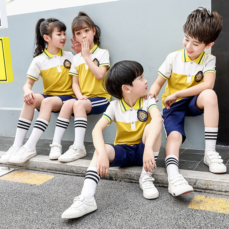 Kindergarten garden uniform summer short-sleeved school uniform suit summer primary school students sportswear summer children's class uniform customization