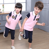 School Uniforms Elementary School Students Suit Summer Sports Clothes Childrens Clothes College Wind Nursery School Garden Clothes Pure Cotton Children Banfu Short Sleeves